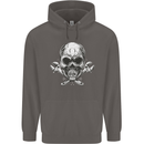 Spanner Skull Mechanic Biker Mens 80% Cotton Hoodie Charcoal