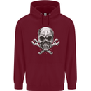 Spanner Skull Mechanic Biker Mens 80% Cotton Hoodie Maroon
