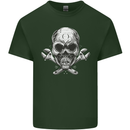 Spanner Skull Mechanic Biker Mens Cotton T-Shirt Tee Top Forest Green