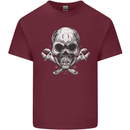 Spanner Skull Mechanic Biker Mens Cotton T-Shirt Tee Top Maroon