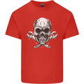 Spanner Skull Mechanic Biker Mens Cotton T-Shirt Tee Top Red