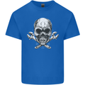 Spanner Skull Mechanic Biker Mens Cotton T-Shirt Tee Top Royal Blue