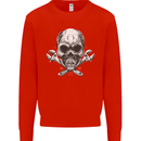 Spanner Skull Mechanic Biker Mens Sweatshirt Jumper Bright Red