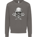Spanner Skull Mechanic Biker Mens Sweatshirt Jumper Charcoal