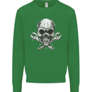Spanner Skull Mechanic Biker Mens Sweatshirt Jumper Irish Green