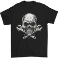 Spanner Skull Mechanic Biker Mens T-Shirt 100% Cotton Black