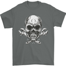 Spanner Skull Mechanic Biker Mens T-Shirt 100% Cotton Charcoal