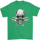 Spanner Skull Mechanic Biker Mens T-Shirt 100% Cotton Irish Green