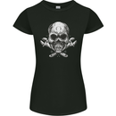 Spanner Skull Mechanic Biker Womens Petite Cut T-Shirt Black