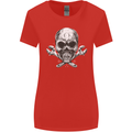 Spanner Skull Mechanic Biker Womens Wider Cut T-Shirt Red