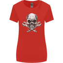 Spanner Skull Mechanic Biker Womens Wider Cut T-Shirt Red