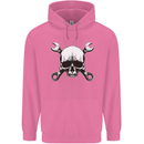 Spanner Skull Mechanic Car Biker Motorbike Childrens Kids Hoodie Azalea