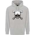 Spanner Skull Mechanic Car Biker Motorbike Childrens Kids Hoodie Sports Grey