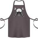 Spanner Skull Mechanic Car Biker Motorbike Cotton Apron 100% Organic Dark Grey