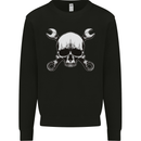 Spanner Skull Mechanic Car Biker Motorbike Kids Sweatshirt Jumper Black