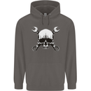 Spanner Skull Mechanic Car Biker Motorbike Mens 80% Cotton Hoodie Charcoal