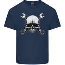 Spanner Skull Mechanic Car Biker Motorbike Mens Cotton T-Shirt Tee Top Navy Blue