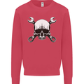 Spanner Skull Mechanic Car Biker Motorbike Mens Sweatshirt Jumper Heliconia
