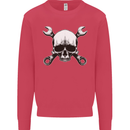 Spanner Skull Mechanic Car Biker Motorbike Mens Sweatshirt Jumper Heliconia