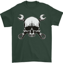 Spanner Skull Mechanic Car Biker Motorbike Mens T-Shirt 100% Cotton Forest Green