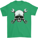 Spanner Skull Mechanic Car Biker Motorbike Mens T-Shirt 100% Cotton Irish Green
