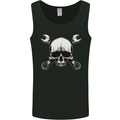 Spanner Skull Mechanic Car Biker Motorbike Mens Vest Tank Top Black