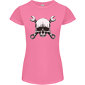 Spanner Skull Mechanic Car Biker Motorbike Womens Petite Cut T-Shirt Azalea