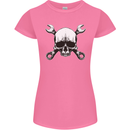 Spanner Skull Mechanic Car Biker Motorbike Womens Petite Cut T-Shirt Azalea