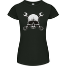 Spanner Skull Mechanic Car Biker Motorbike Womens Petite Cut T-Shirt Black