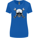 Spanner Skull Mechanic Car Biker Motorbike Womens Wider Cut T-Shirt Royal Blue