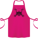 Spanner Skull Mechanic Car Biker Motorcycle Cotton Apron 100% Organic Pink