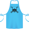 Spanner Skull Mechanic Car Biker Motorcycle Cotton Apron 100% Organic Turquoise