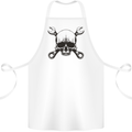 Spanner Skull Mechanic Car Biker Motorcycle Cotton Apron 100% Organic White