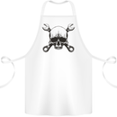 Spanner Skull Mechanic Car Biker Motorcycle Cotton Apron 100% Organic White