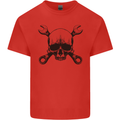 Spanner Skull Mechanic Car Biker Motorcycle Kids T-Shirt Childrens Red