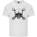 Spanner Skull Mechanic Car Biker Motorcycle Kids T-Shirt Childrens White