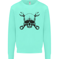 Spanner Skull Mechanic Car Biker Motorcycle Mens Sweatshirt Jumper Peppermint