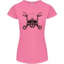 Spanner Skull Mechanic Car Biker Motorcycle Womens Petite Cut T-Shirt Azalea