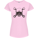 Spanner Skull Mechanic Car Biker Motorcycle Womens Petite Cut T-Shirt Light Pink