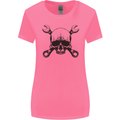 Spanner Skull Mechanic Car Biker Motorcycle Womens Wider Cut T-Shirt Azalea