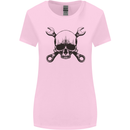 Spanner Skull Mechanic Car Biker Motorcycle Womens Wider Cut T-Shirt Light Pink