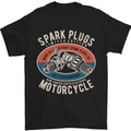 Spark Plugs Motorcycle Motorbie Biker Mens T-Shirt Cotton Gildan Black