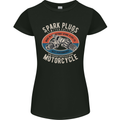 Spark Plugs Motorcycle Motorbie Biker Womens Petite Cut T-Shirt Black