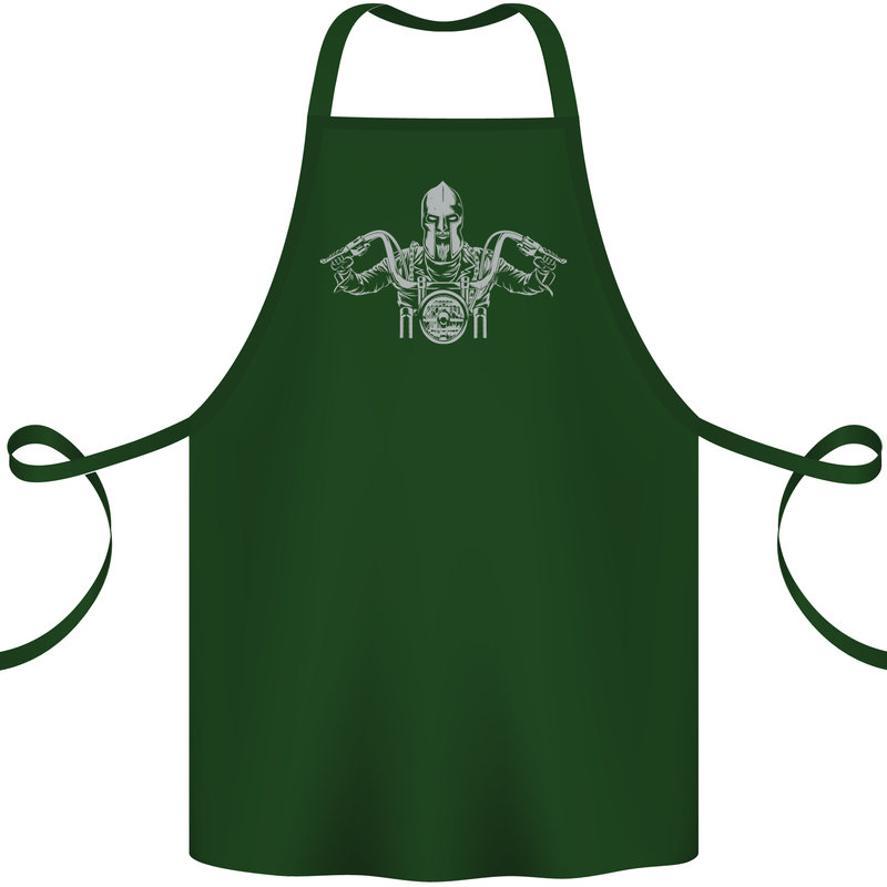 Spartan Biker Motorbike Motorcycle Cotton Apron 100% Organic Forest Green