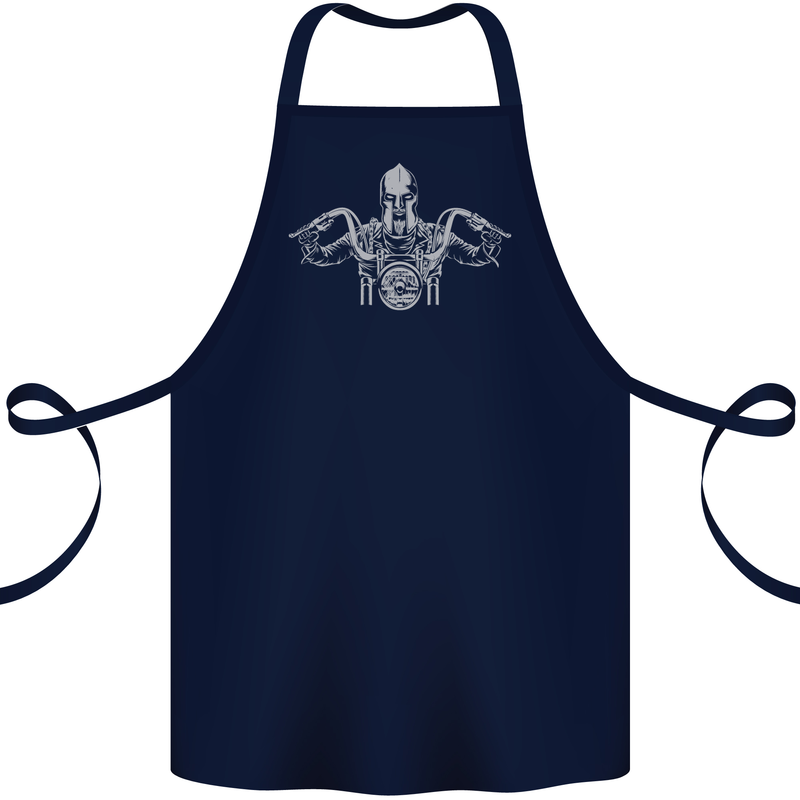 Spartan Biker Motorbike Motorcycle Cotton Apron 100% Organic Navy Blue