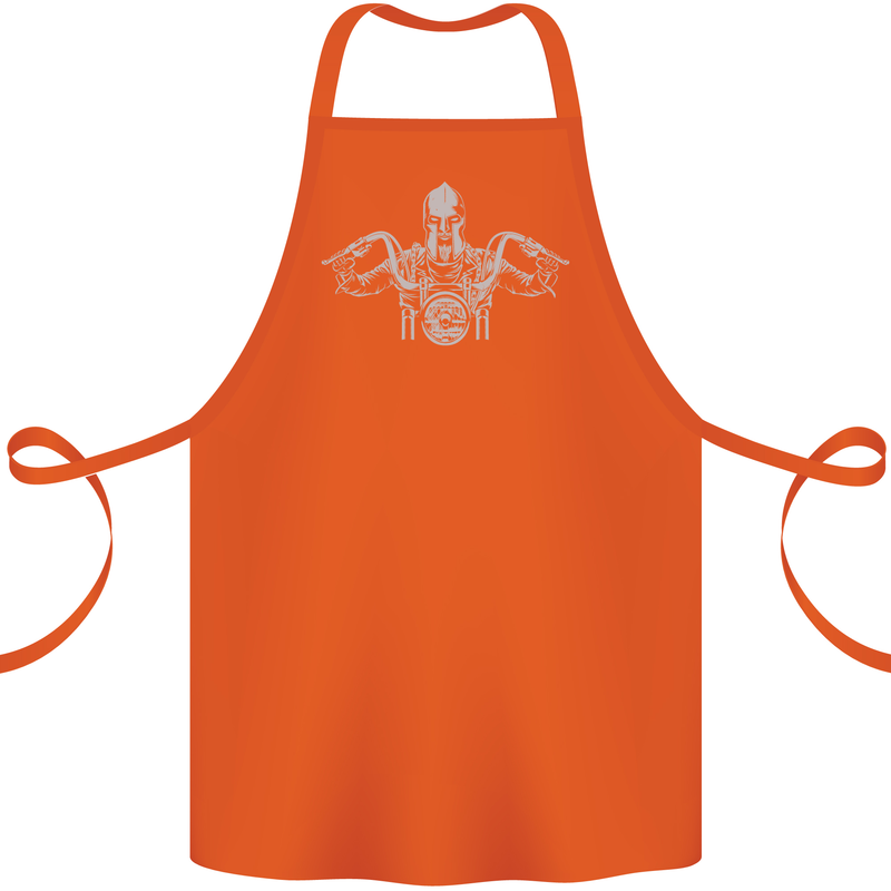 Spartan Biker Motorbike Motorcycle Cotton Apron 100% Organic Orange