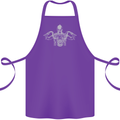 Spartan Biker Motorbike Motorcycle Cotton Apron 100% Organic Purple