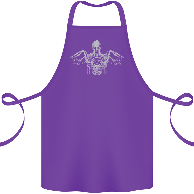 Spartan Biker Motorbike Motorcycle Cotton Apron 100% Organic Purple