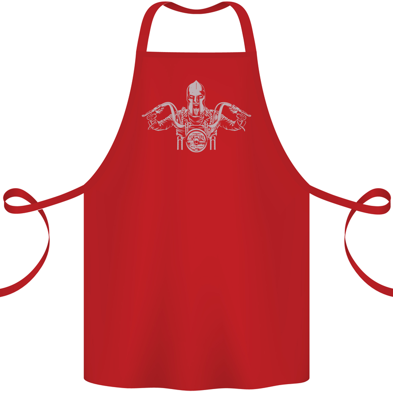 Spartan Biker Motorbike Motorcycle Cotton Apron 100% Organic Red