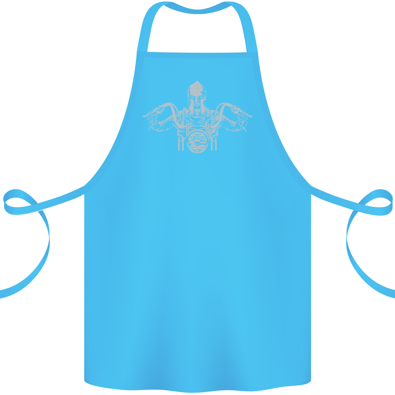 Spartan Biker Motorbike Motorcycle Cotton Apron 100% Organic Turquoise